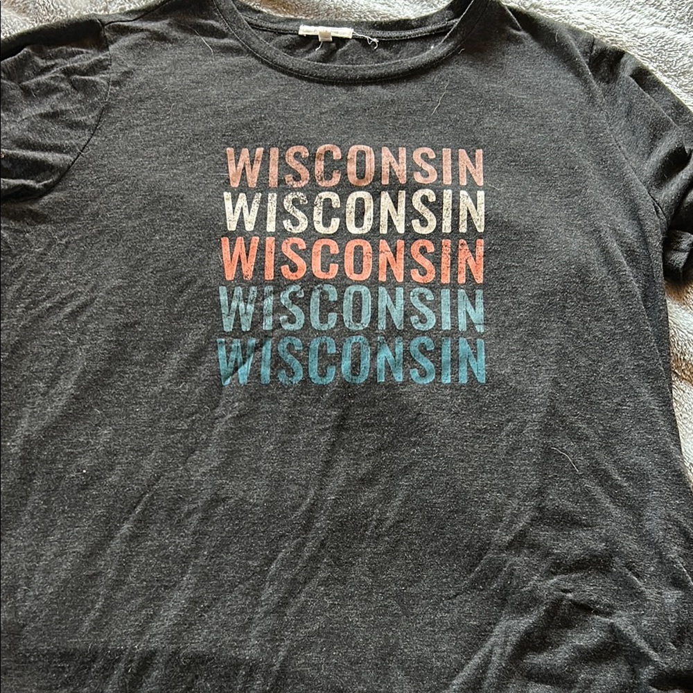 Wisconsin Graphic Black T-Shirt
